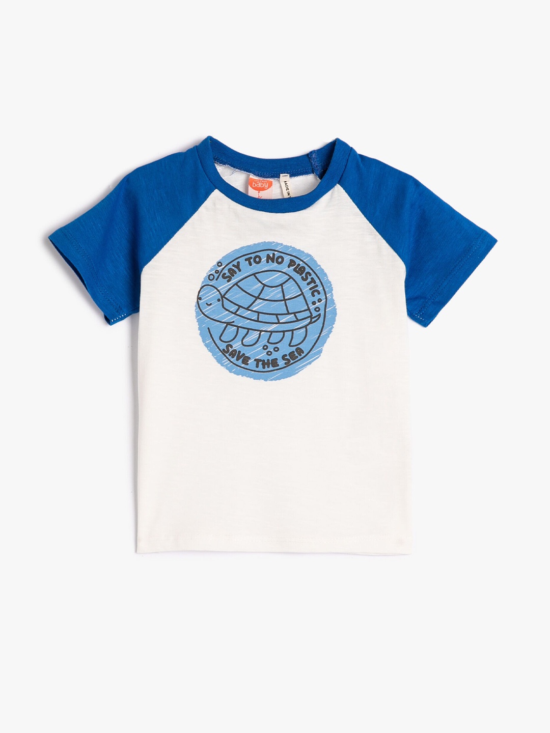 

Koton Boys Graphic Printed Raglan Sleeves Pure Cotton T-Shirt, White