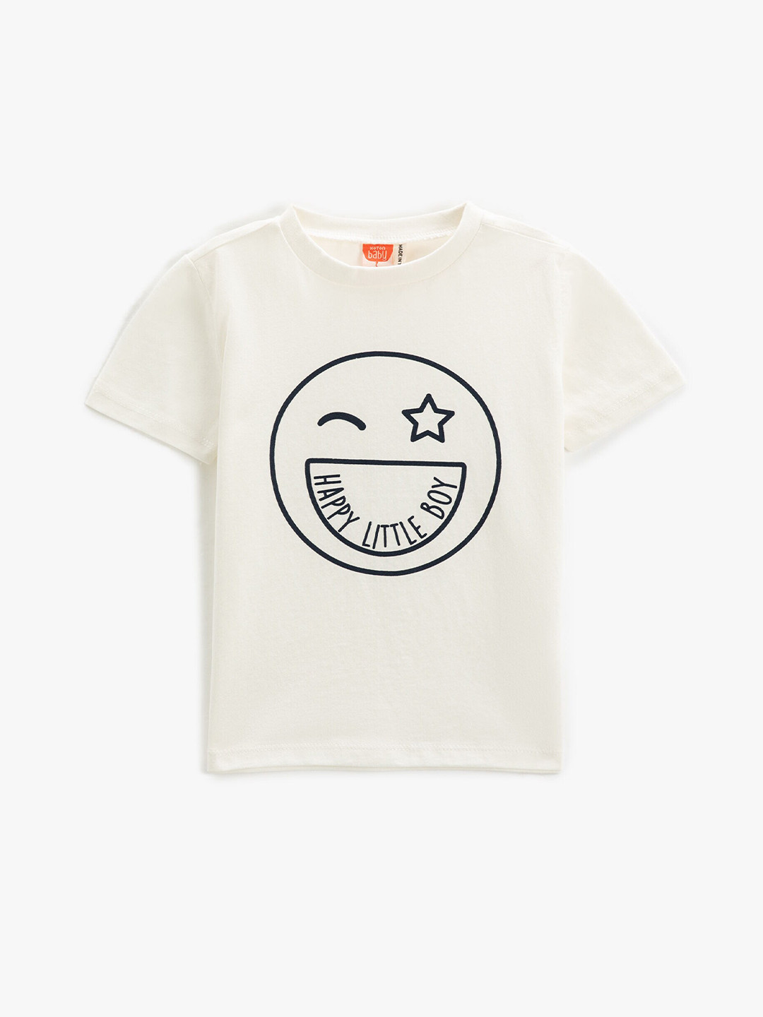 

Koton Boys Graphic Printed Pure Cotton T-Shirt, Off white