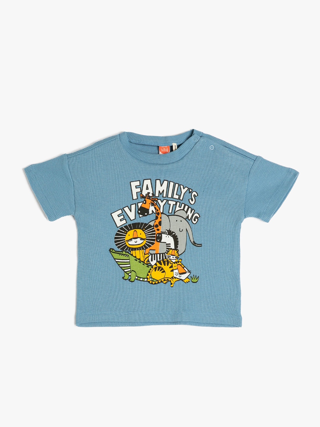 

Koton Boys Graphic Printed Pure Cotton T-Shirt, Blue