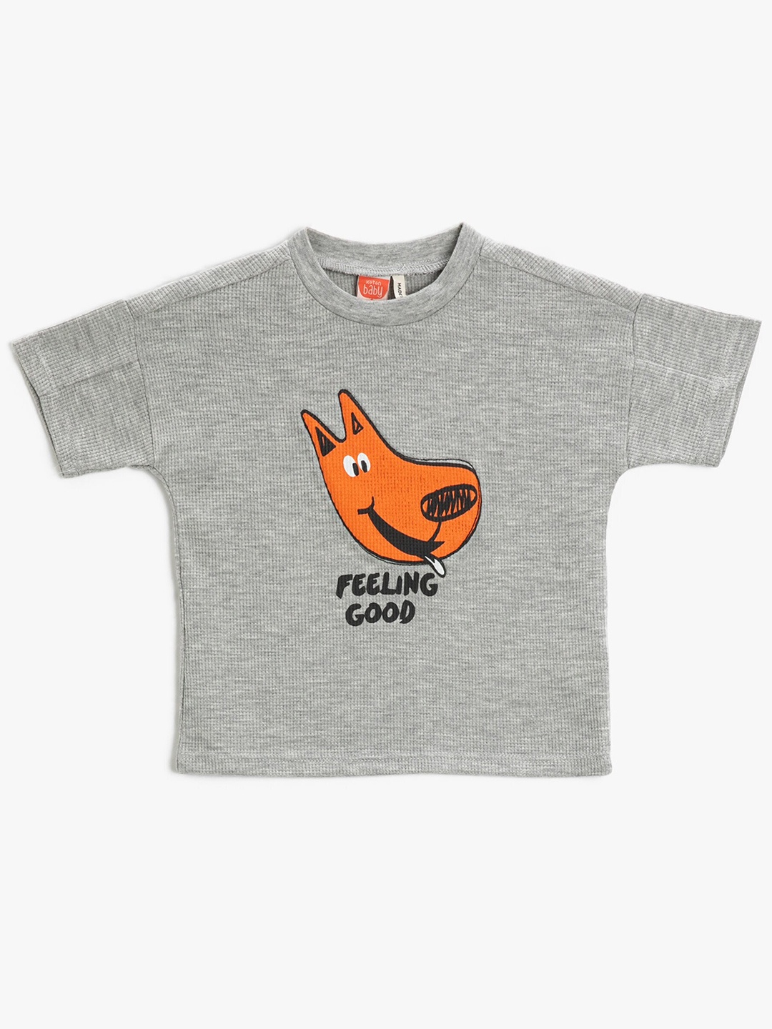 

Koton Boys Graphic Printed Round Neck T-shirt, Grey