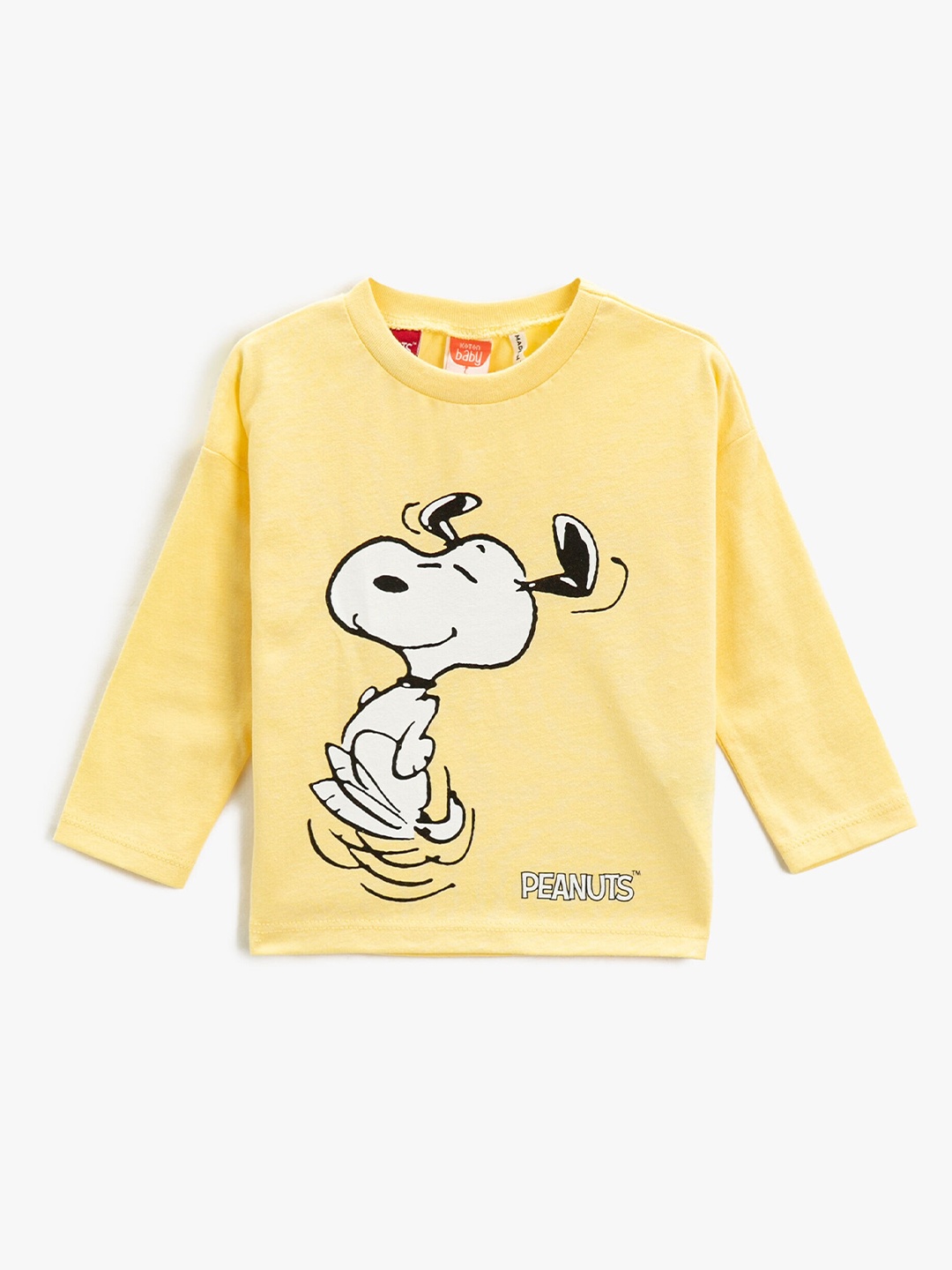 

Koton Infant Boys Graphic Printed Pure Cotton T-shirt, Yellow