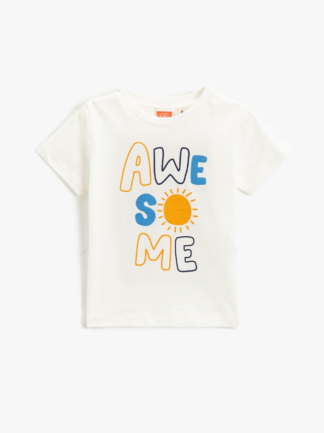 

Koton Boys Typography Printed Pure Cotton T-shirt, White