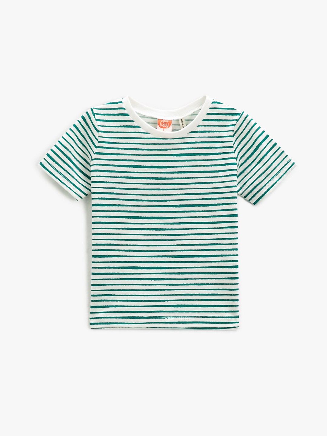 

Koton Boys Striped Pure Cotton T-shirt, Green