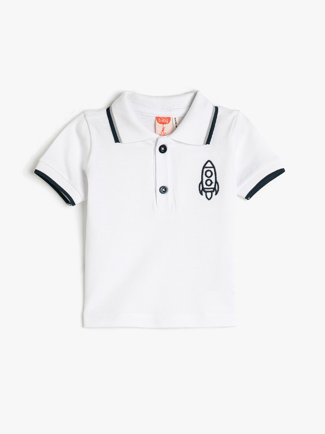 

Koton Boys Polo Collar Pure Cotton T-shirt, White