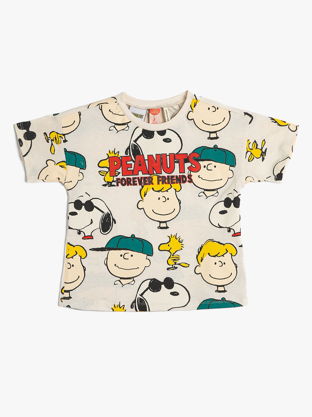 

Koton Boys Snoopy Printed Pure Cotton T-shirt, Beige