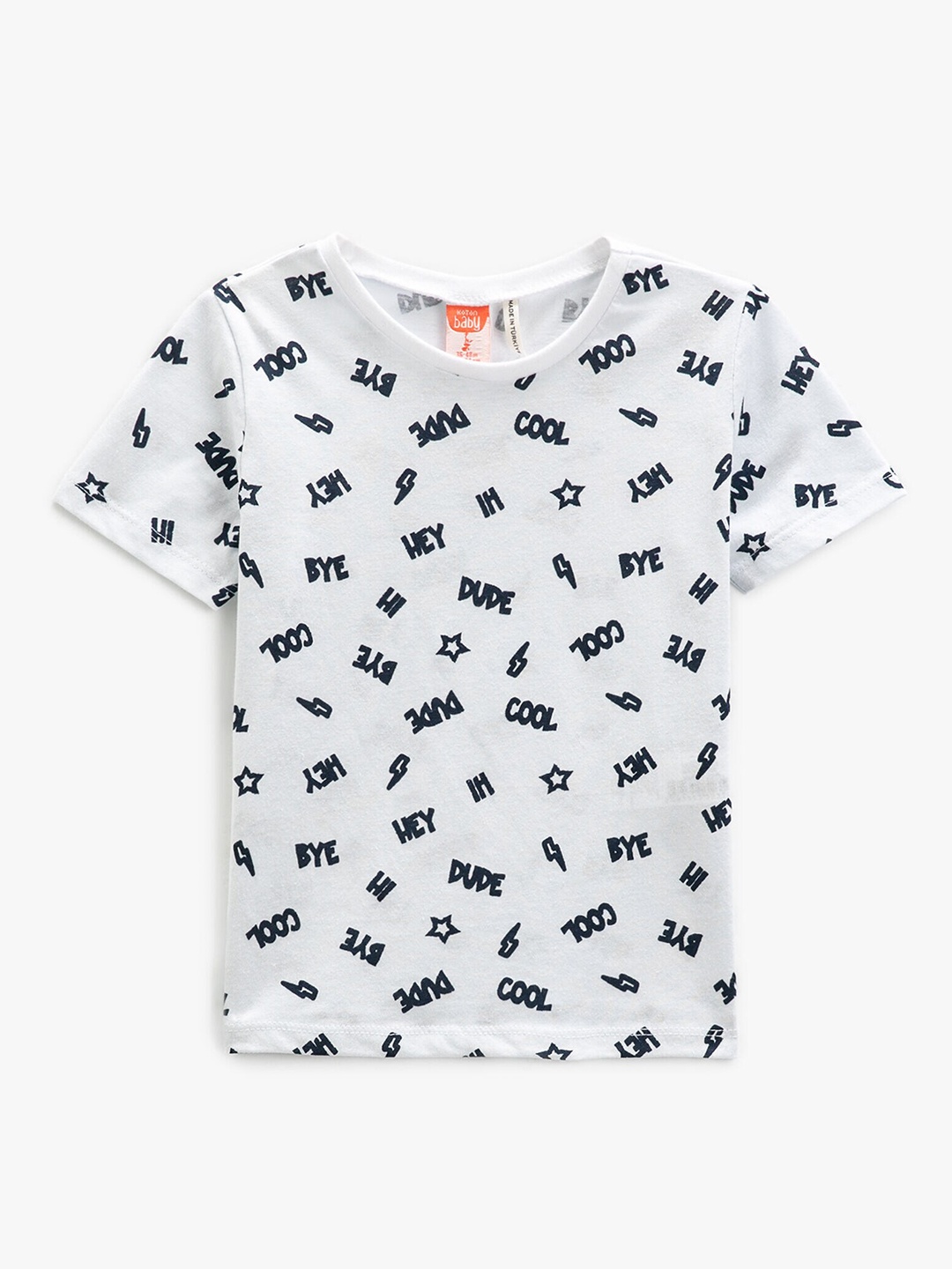

Koton Boys Typography Printed Pure Cotton T-shirt, Grey