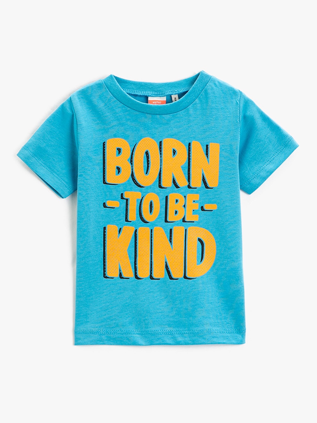 

Koton Boys Typography Printed Pure Cotton T-shirt, Blue