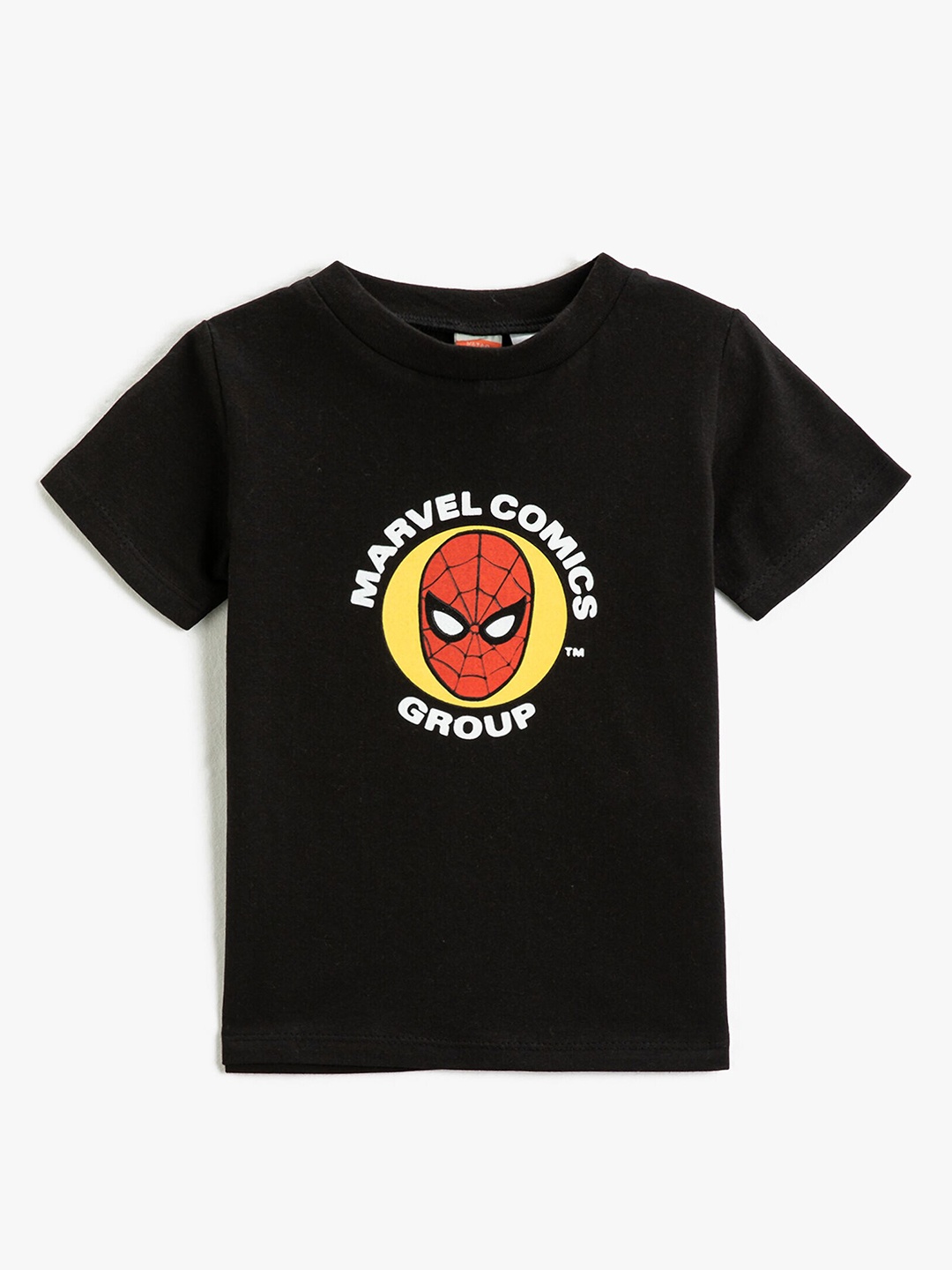 

Koton Boys Spider-Man Printed Round Neck Pure Cotton Regular T-shirt, Black