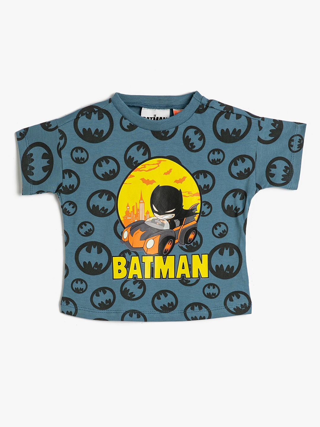 

Koton Boys Batman Printed Round Neck Pure Cotton Regular T-shirt, Blue