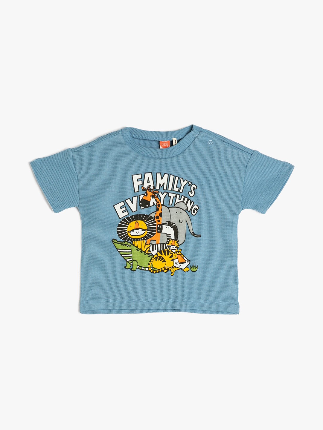 

Koton Infant Boys Graphic Printed Pure Cotton T-shirt, Blue