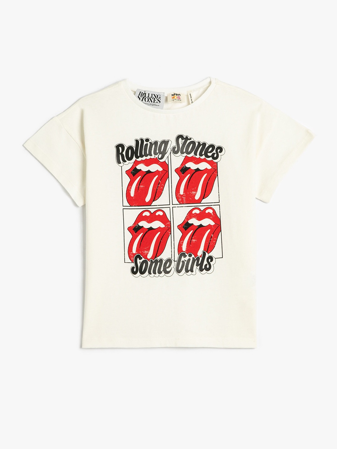 

Koton Girls Graphic Printed Pure Cotton T-shirt, White