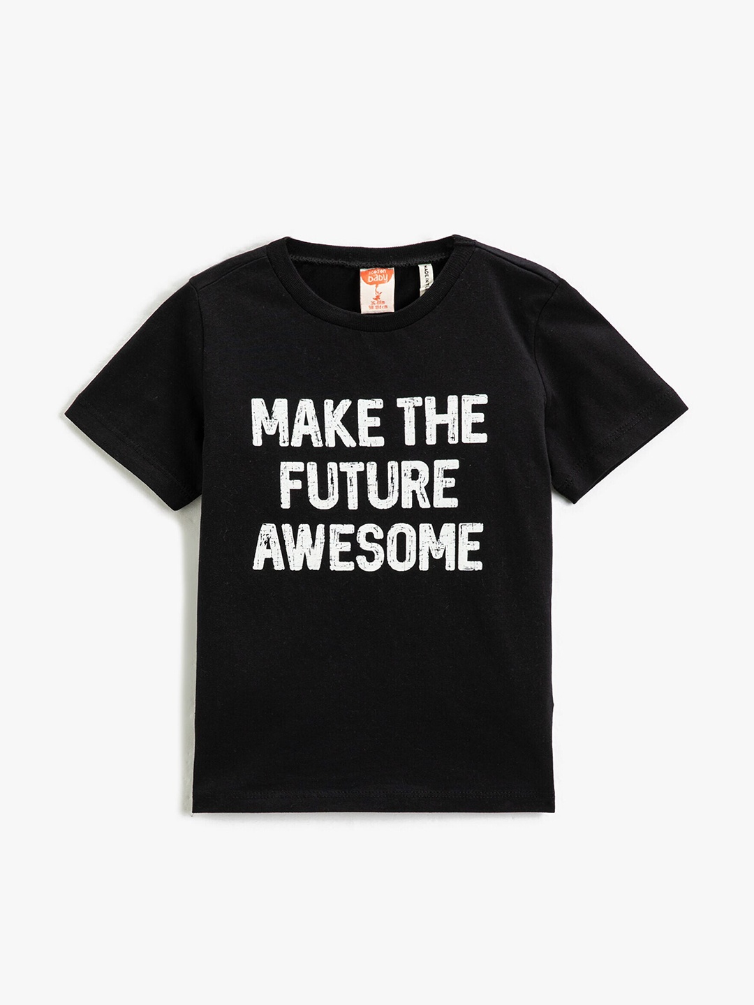 

Koton Infant Boys Typography Printed Pure Cotton T-shirt, Black