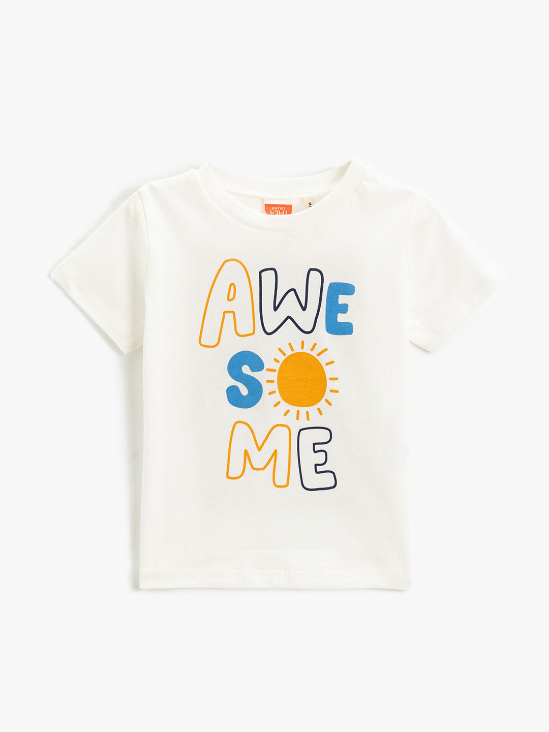 

Koton Boys Typography Printed Pure Cotton T-shirt, White