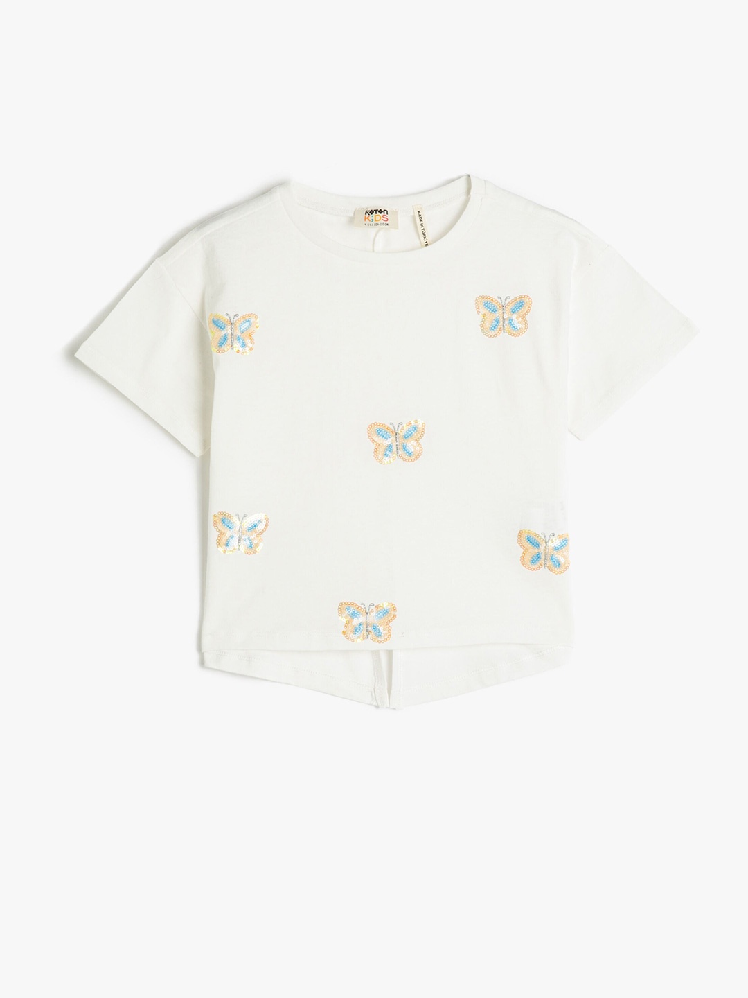 

Koton Girls Embellished Pure Cotton T-shirt, Beige