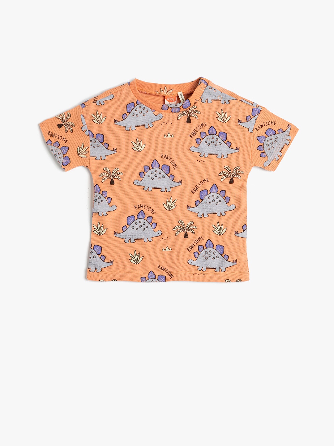 

Koton Boys Conversational Printed Pure Cotton T-shirt, Orange