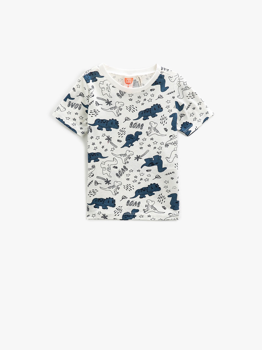 

Koton Boys Conversational Printed Pure Cotton T-shirt, Off white