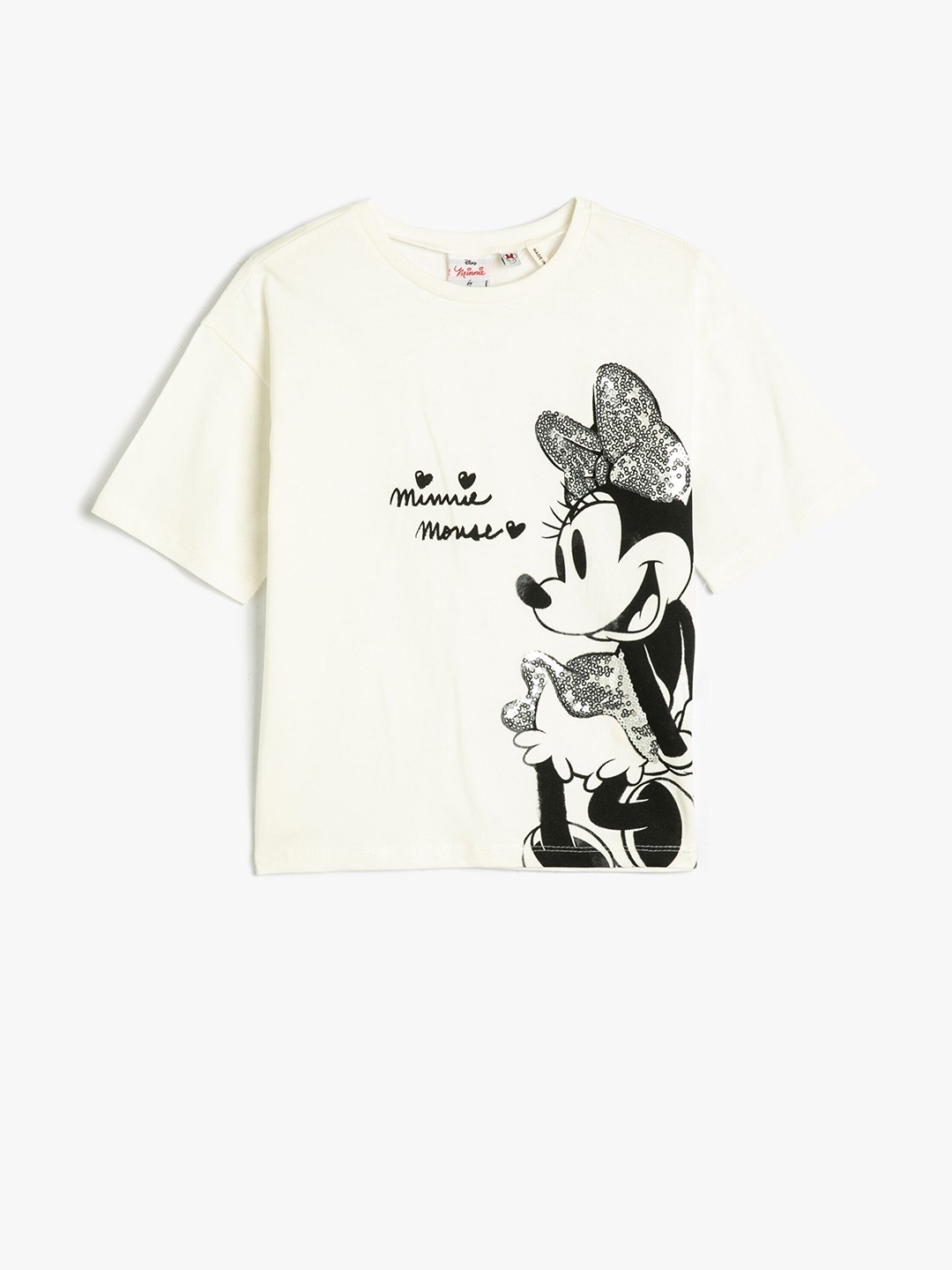 

Koton Girls Mickey Mouse Printed Pure Cotton T-shirt, Beige