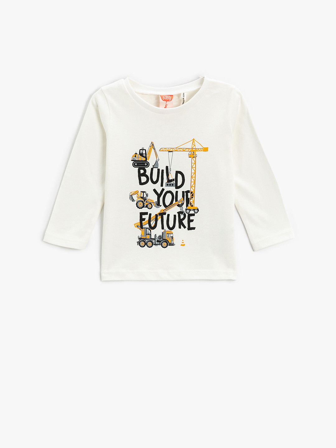 

Koton Boys Typography Printed Pure Cotton T-shirt, Beige