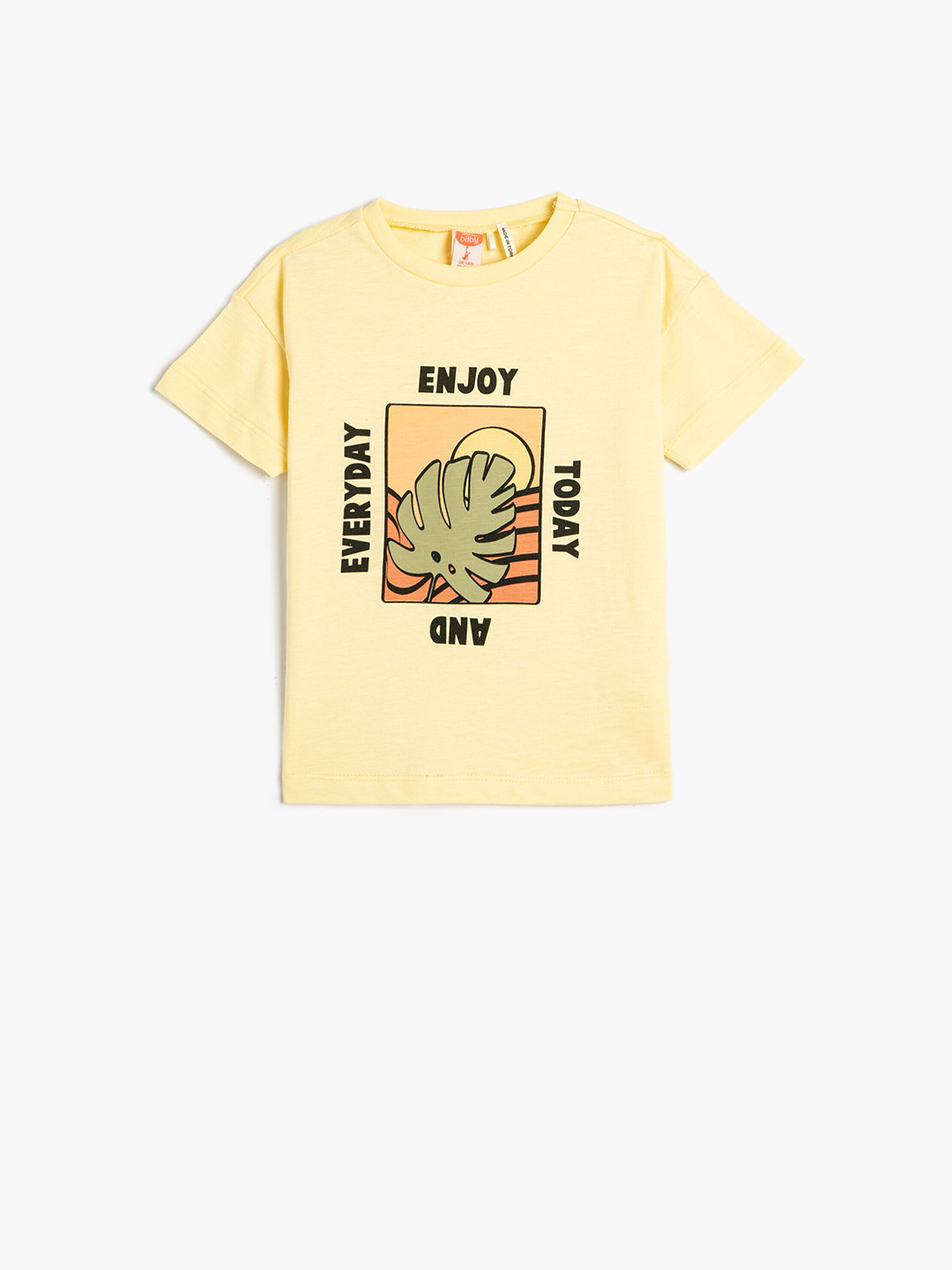 

Koton Infants Boys Graphic Printed Pure Cotton T-shirt, Yellow