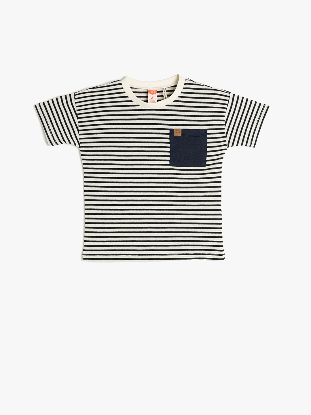 

Koton Infants Boys Striped Pure Cotton Casual T-shirt, Cream