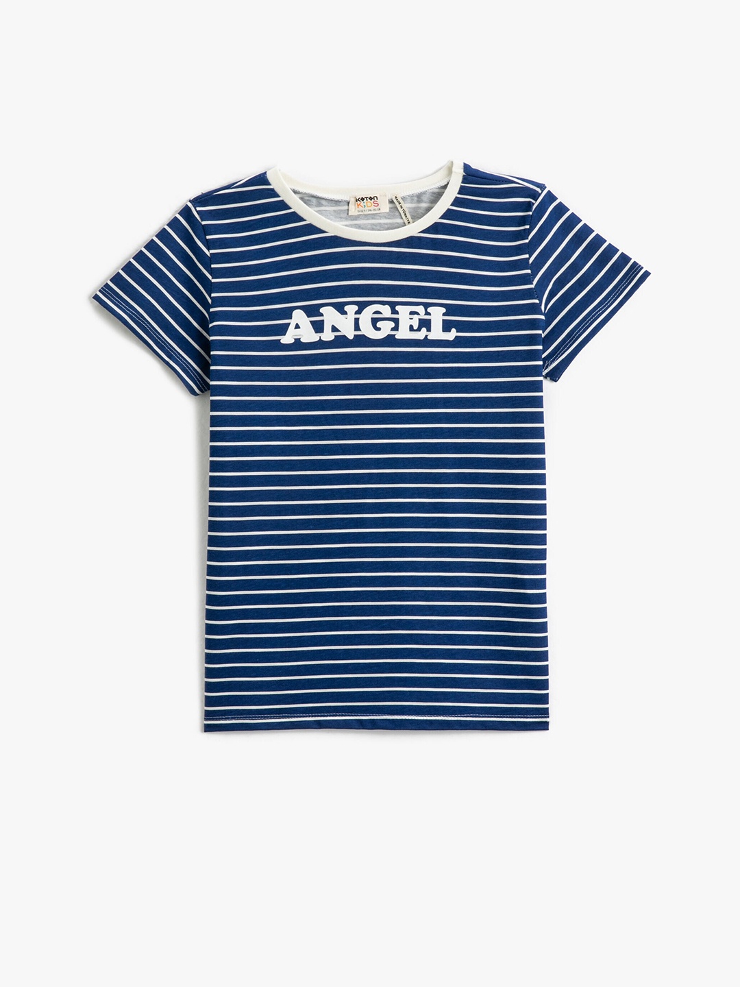 

Koton Girls Striped Pure Cotton Casual T-shirt, Navy blue
