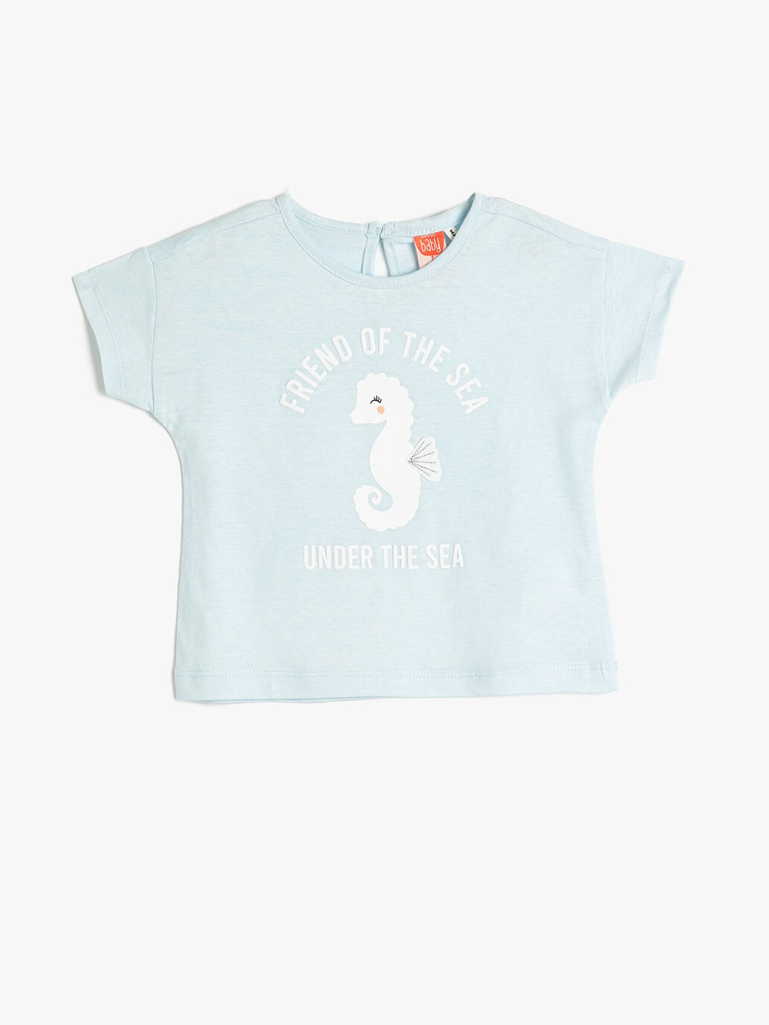 

Koton Girls Typography Printed Pure Cotton T-shirt, Blue