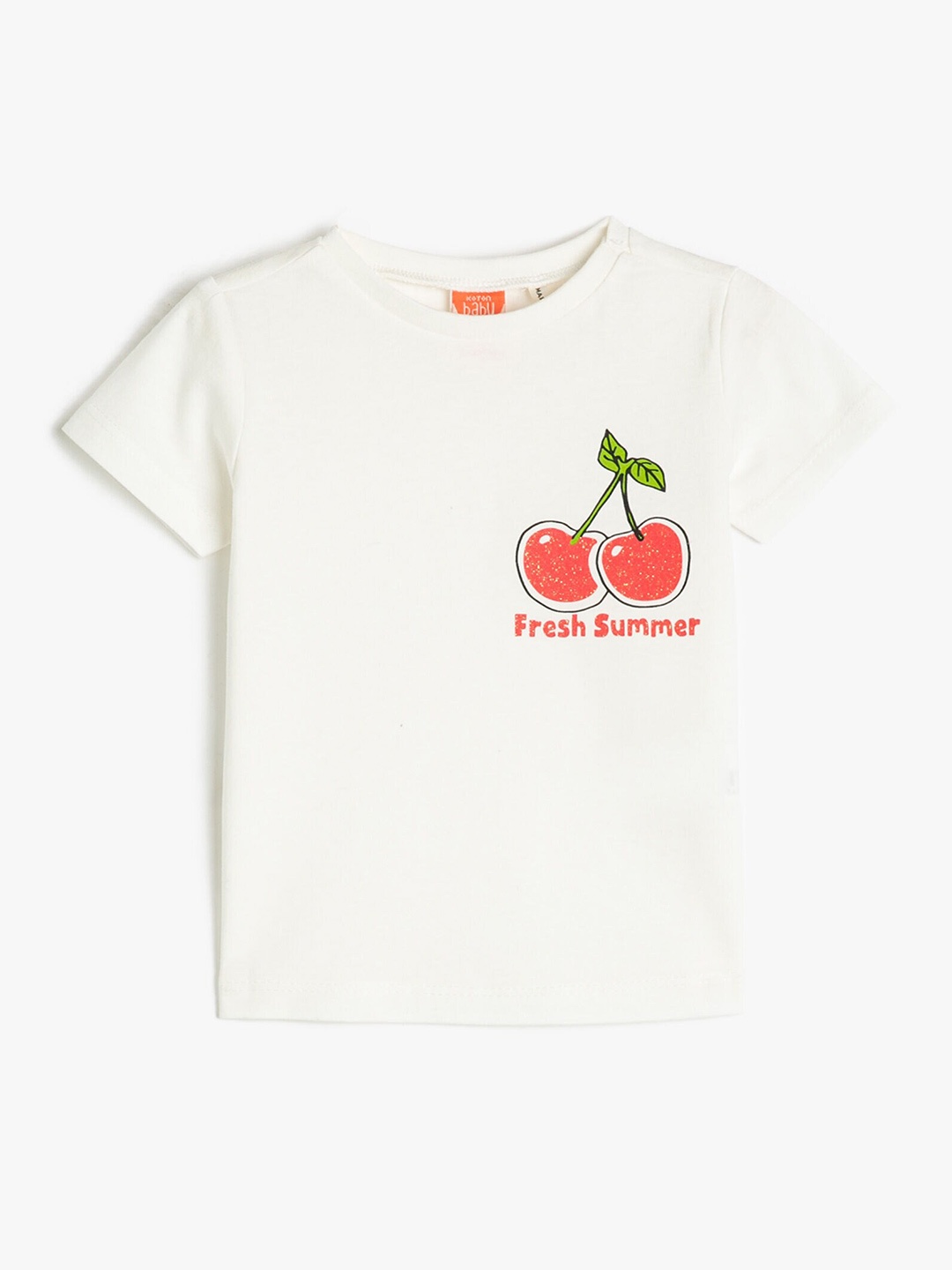 

Koton Infant Girls Graphic Printed Pure Cotton T-shirt, Beige