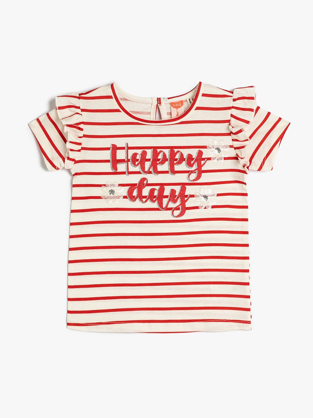 

Koton Girls Striped Pure Cotton T-shirt, Red