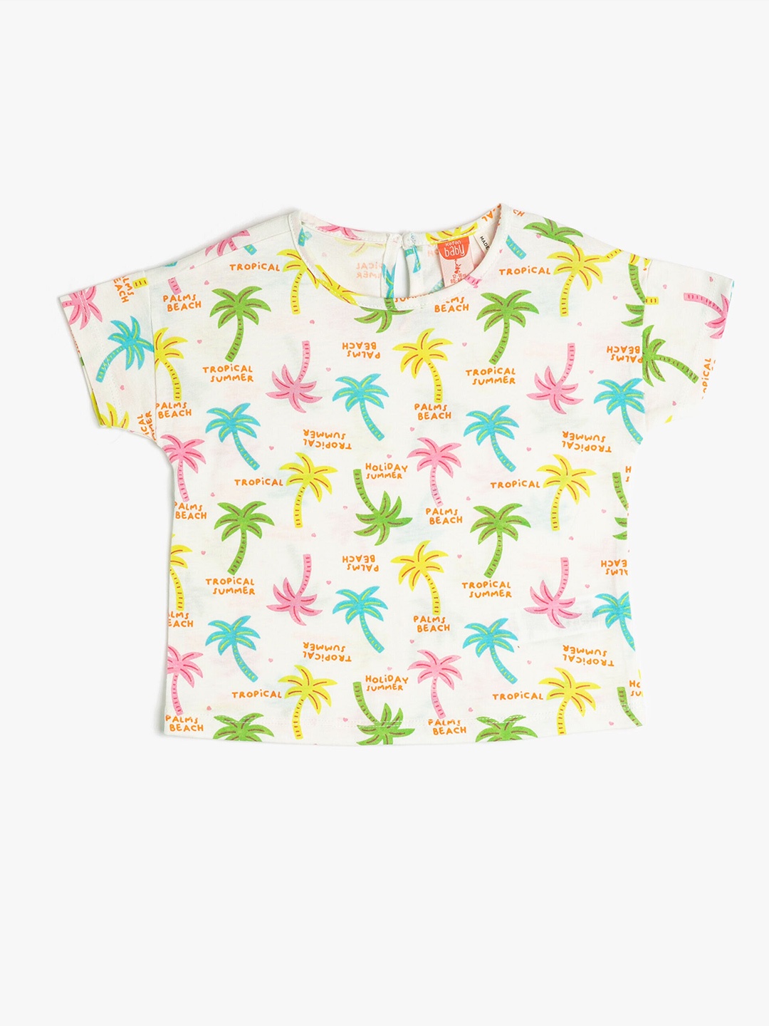 

Koton Girls Conversational Printed Pure Cotton T-shirt, Beige