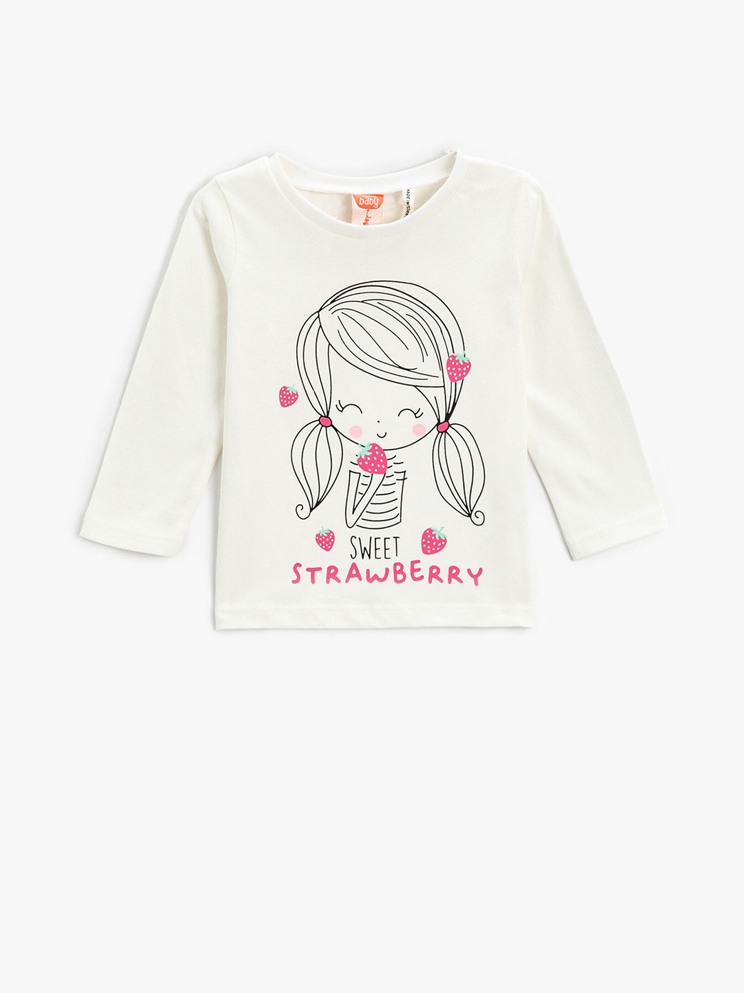 

Koton Girls Printed Pure Cotton T-shirt, Off white