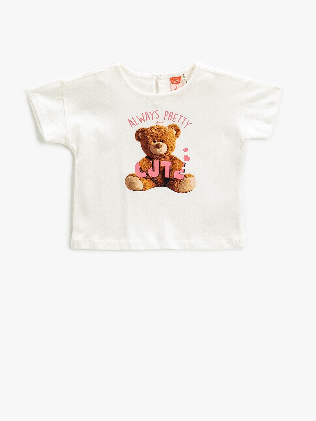 

Koton Girls Girls Graphic Printed Pure Cotton T-shirt, Off white