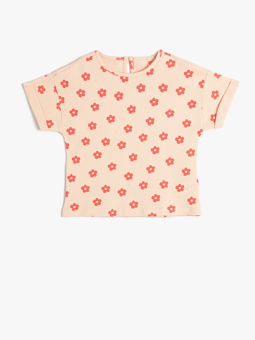 

Koton Girls Floral Printed Pure Cotton T-shirt, Peach