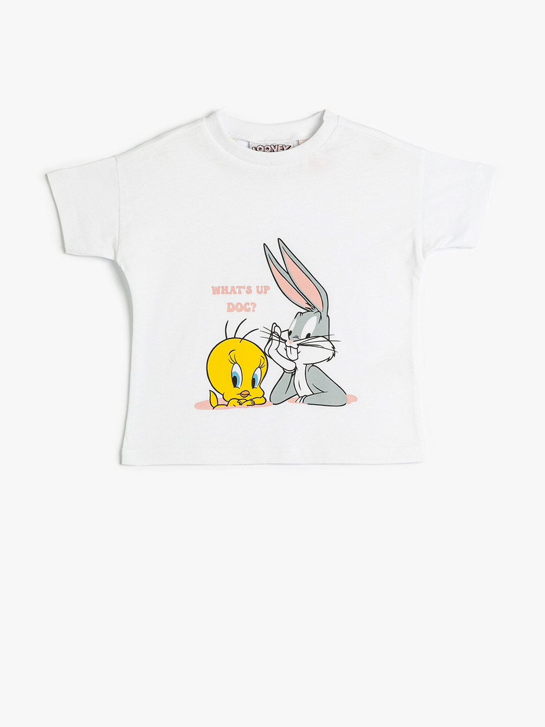

Koton Girls Looney Tunes Printed Pure Cotton T-shirt, White