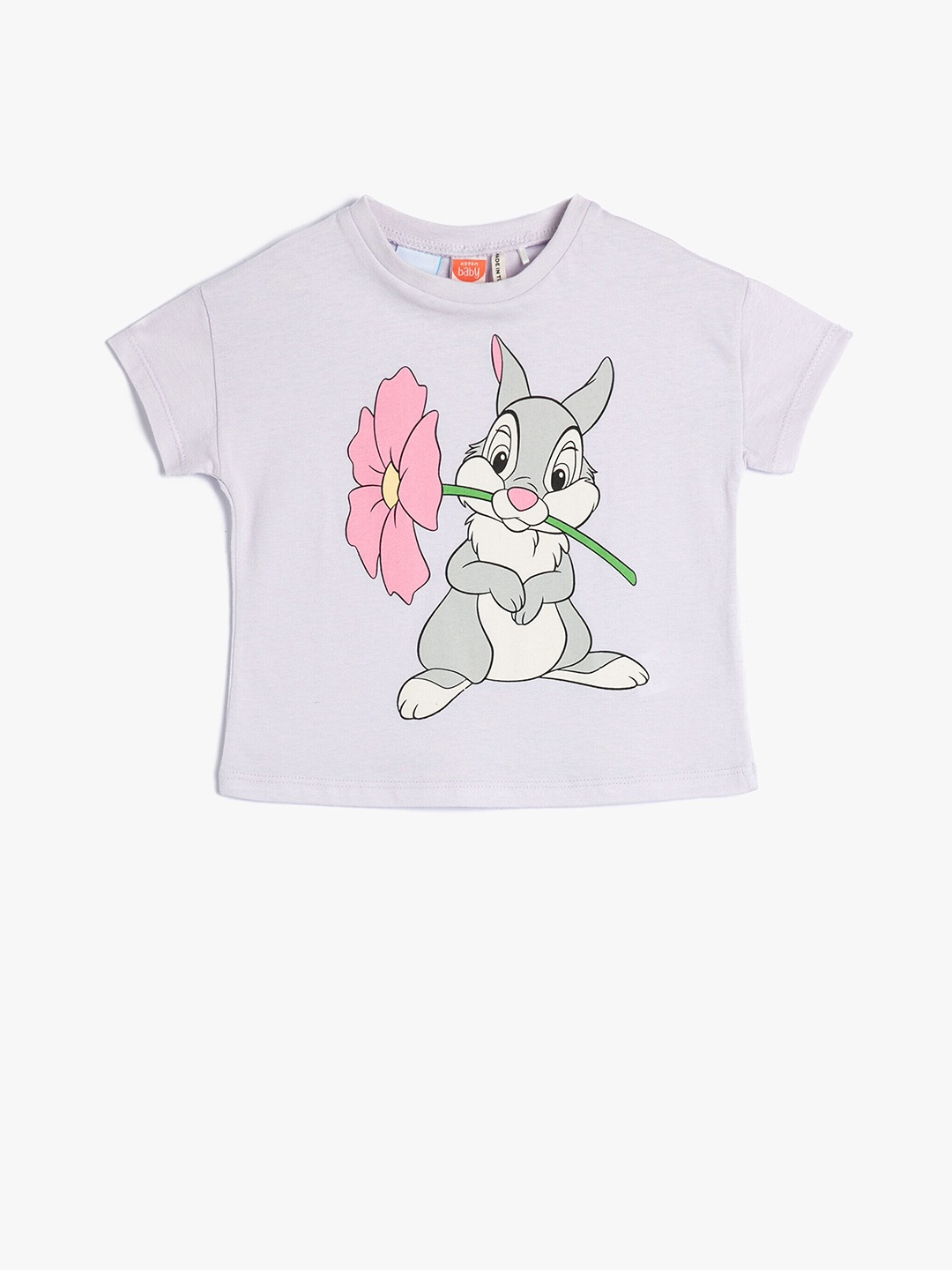 

Koton Girls Bambi Printed Pure Cotton T-shirt, Purple