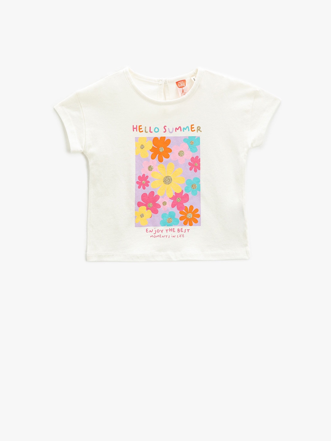 

Koton Girls Floral Printed Pure Cotton T-shirt, White