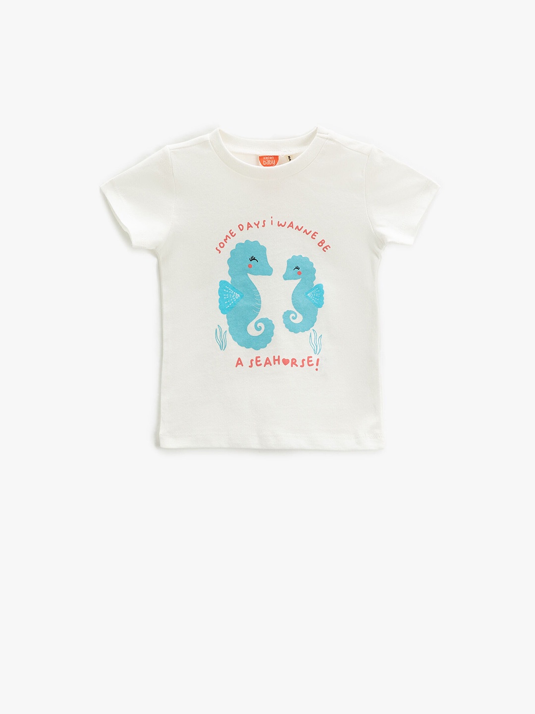 

Koton Girls Graphic Printed Pure Cotton T-shirt, White