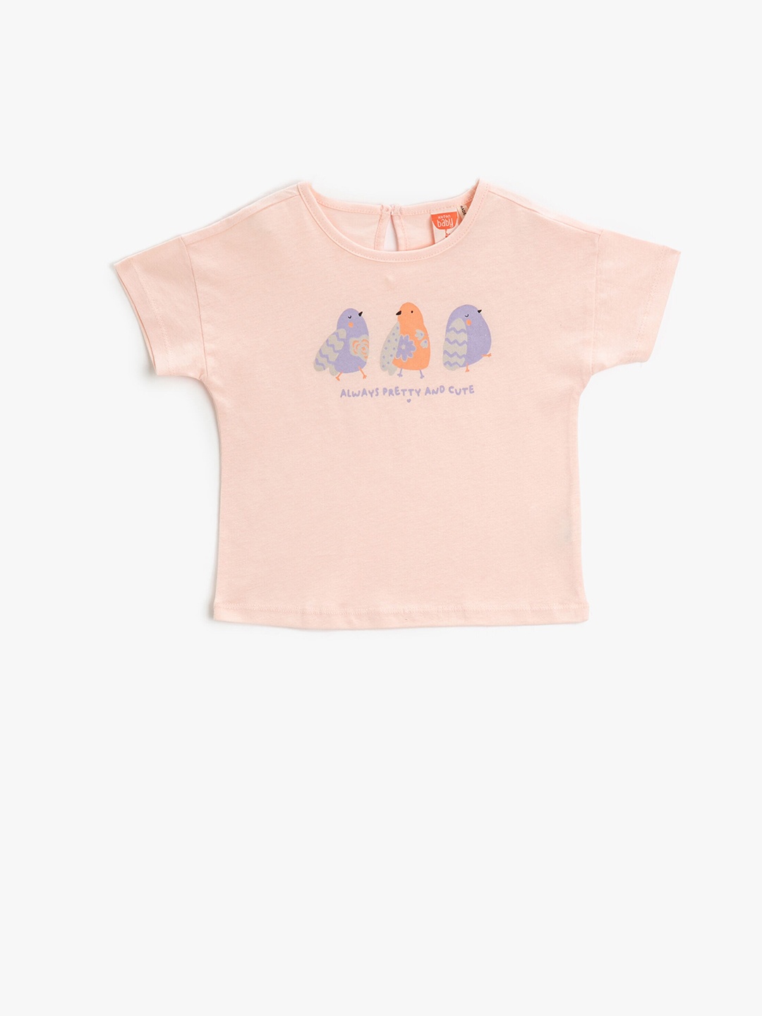 

Koton Girls Conversational Printed Pure Cotton T-shirt, Pink