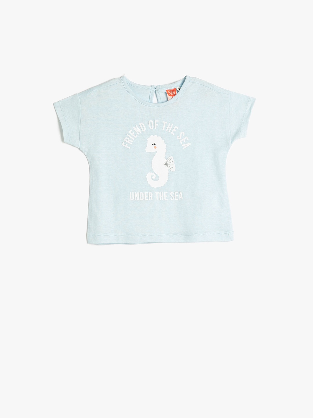 

Koton Girls Typography Printed Pure Cotton T-shirt, Blue
