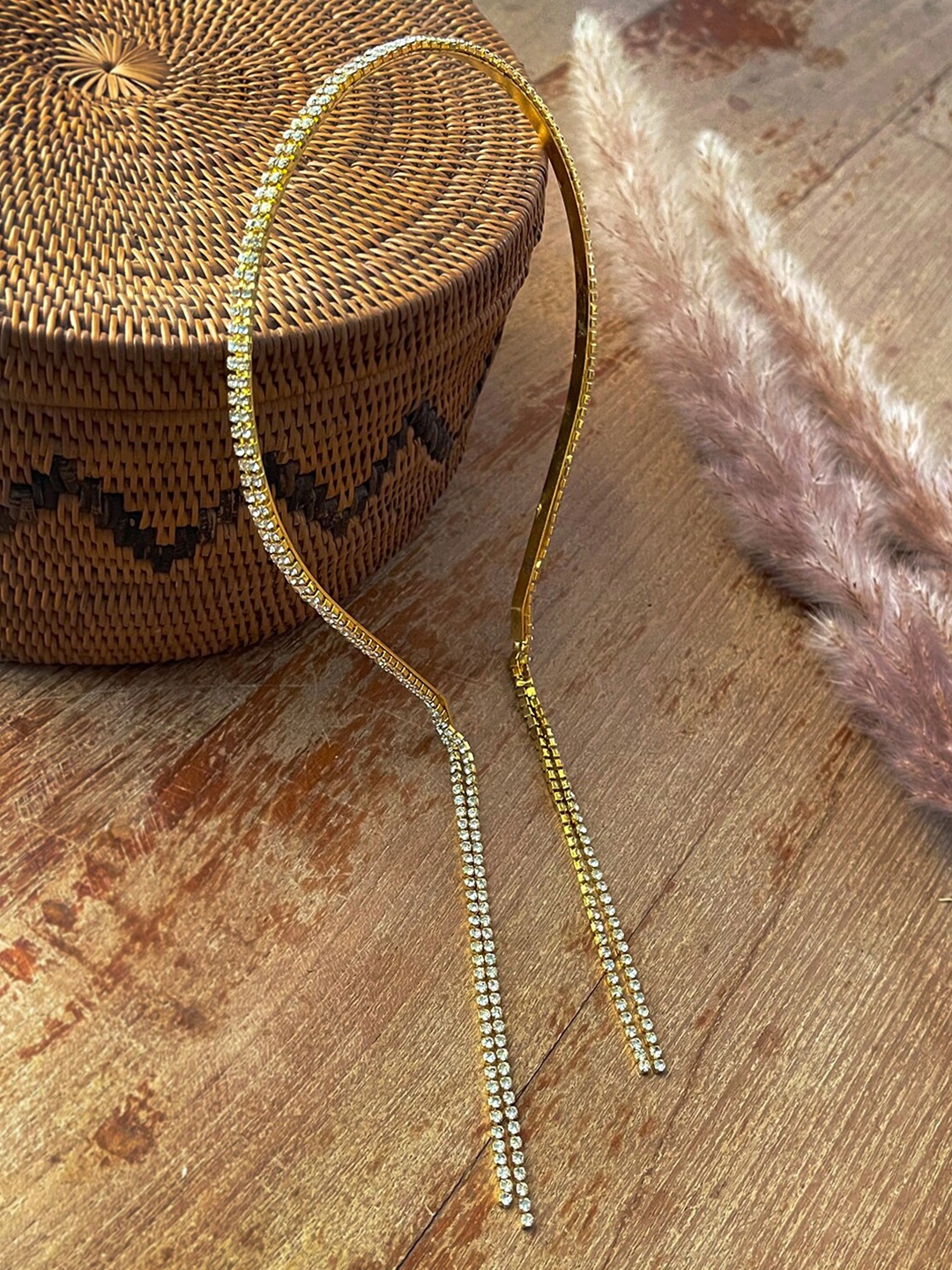 

Ayesha Embellished Tasselled Hairband, Gold