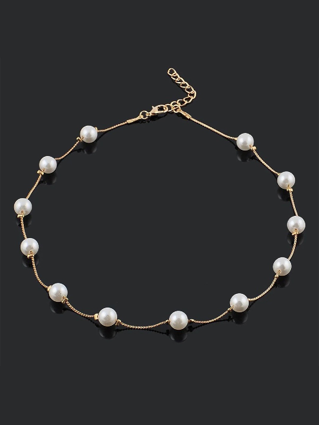 

ZIVOM Gold-Plated Beaded Choker Necklace
