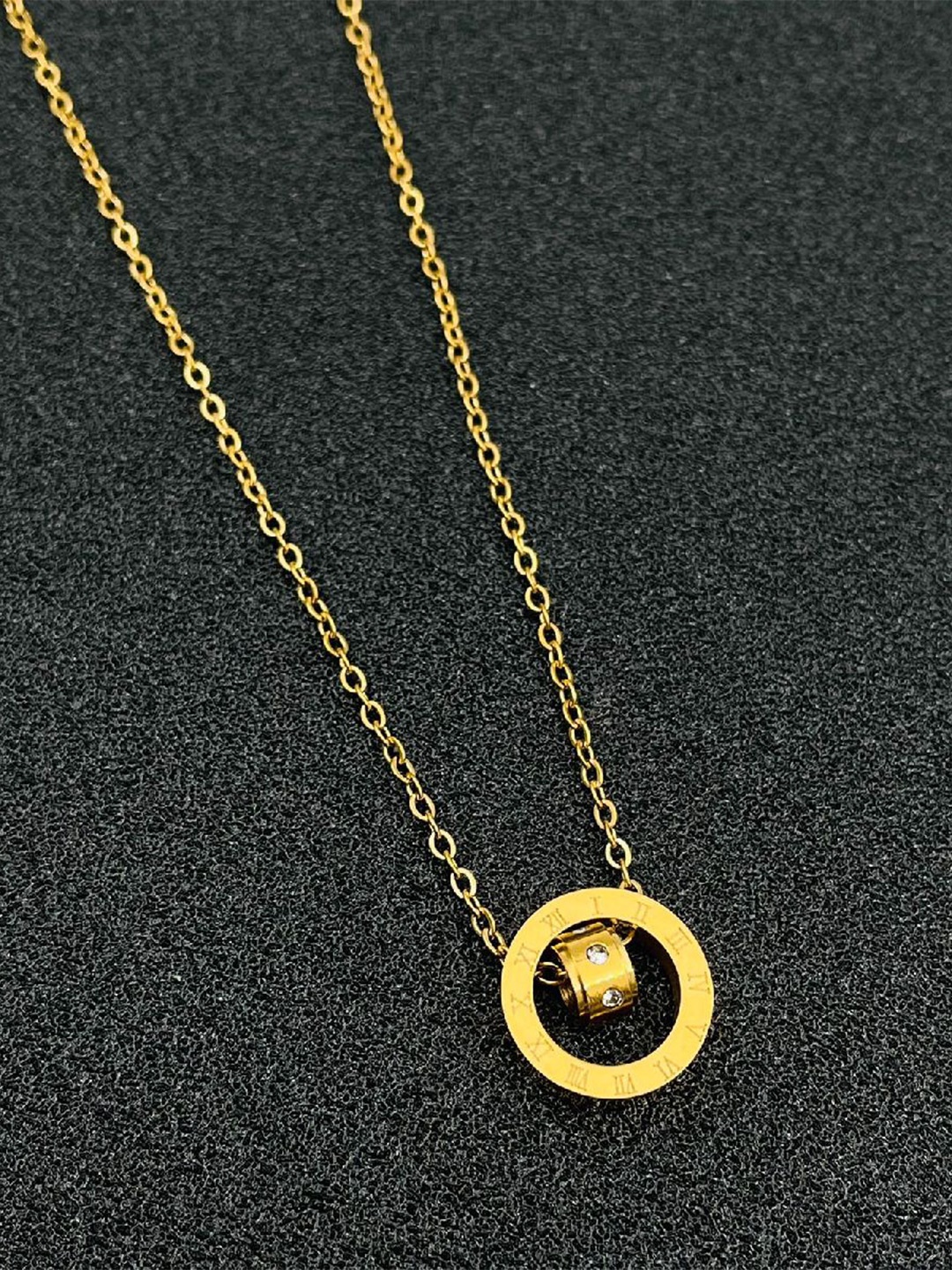 

ZIVOM Gold-Plated Roman Ring Necklace