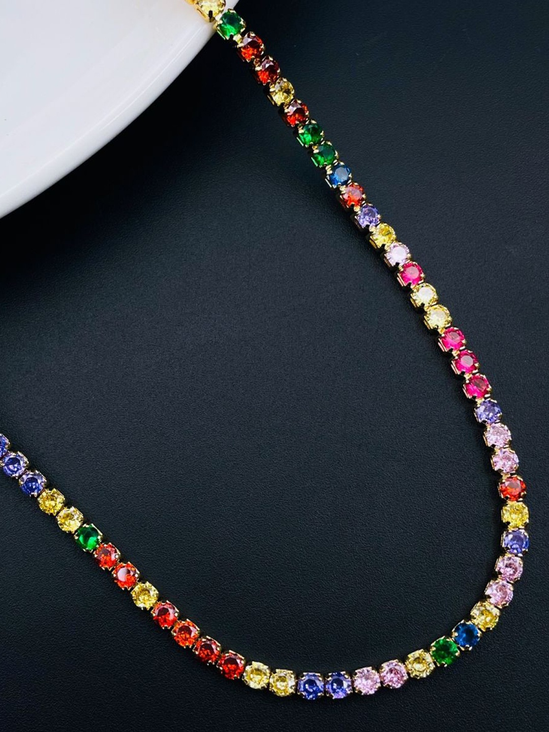 

ZIVOM Gold-Plated CZ-Studded Chain