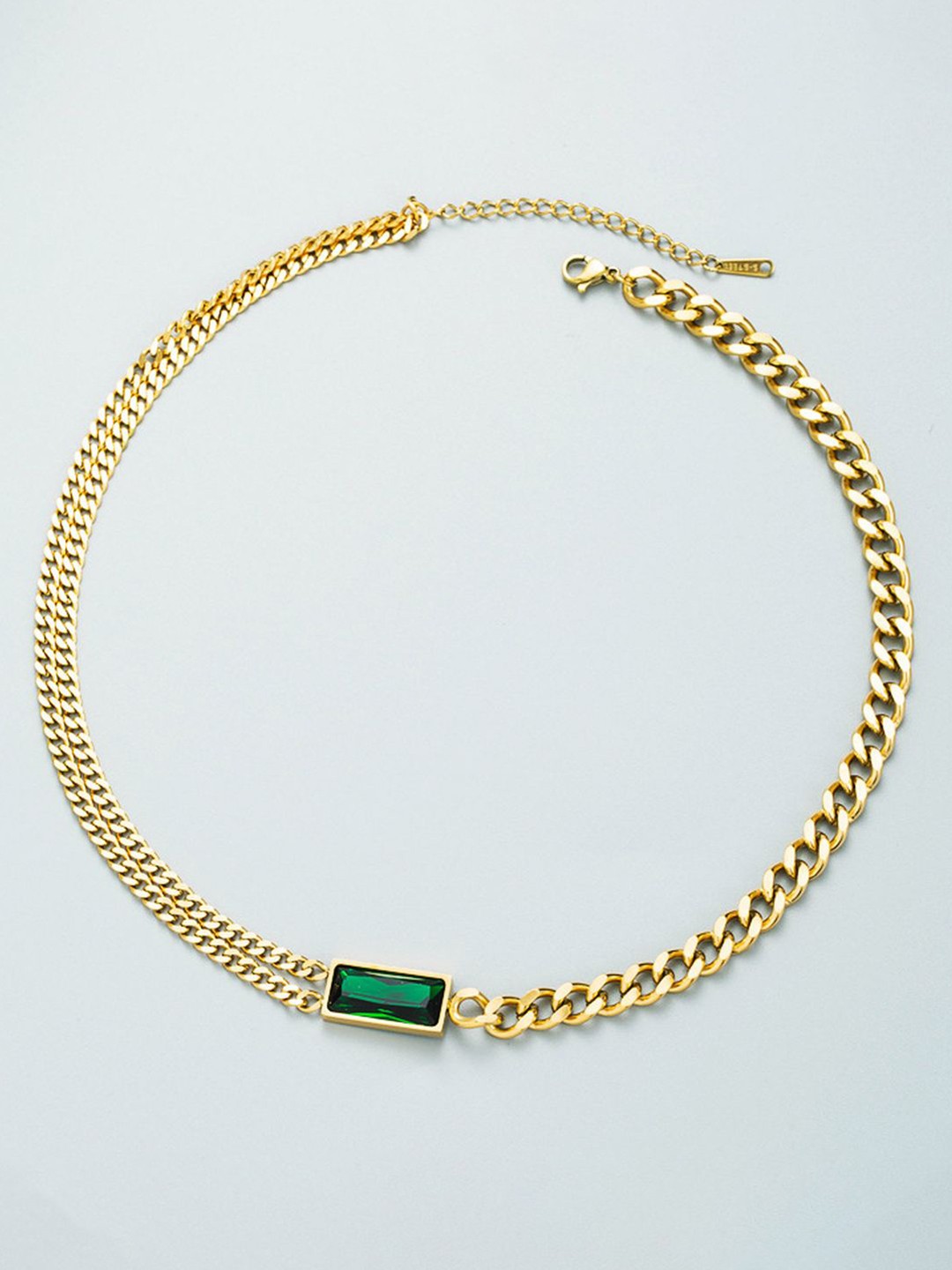 

ZIVOM Gold-Plated Rhinestone-Studded Necklace