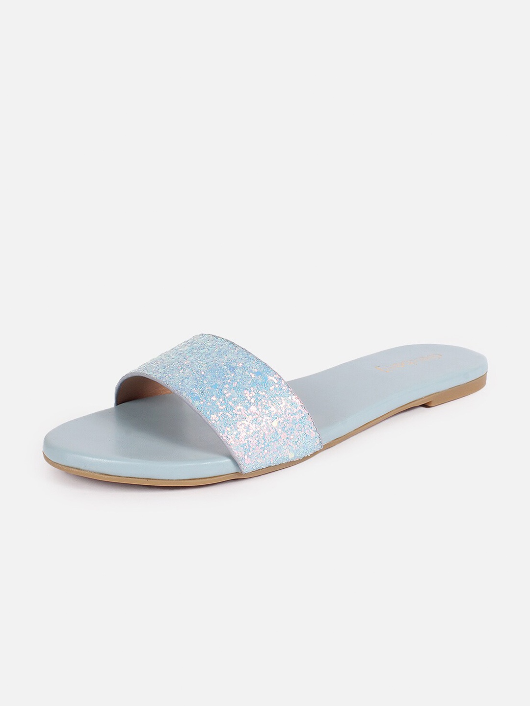 

DressBerry Blue Embellished Party Open Toe Flats