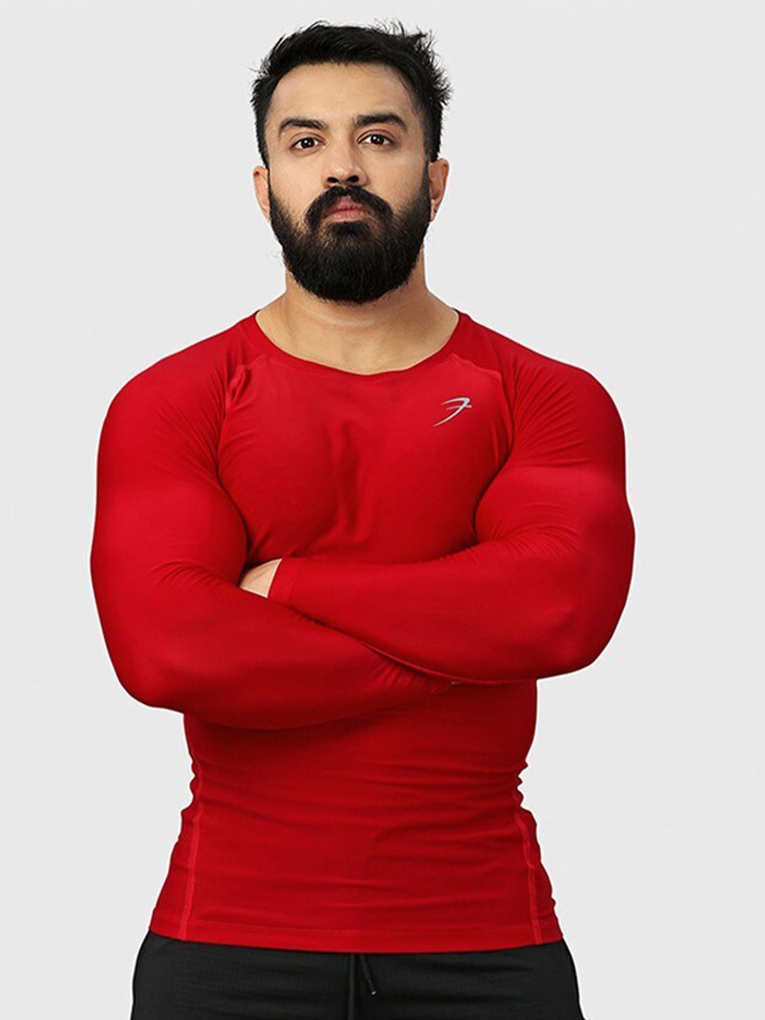 

FUAARK Extended Sleeves Anti Odour Compression T-shirt, Red
