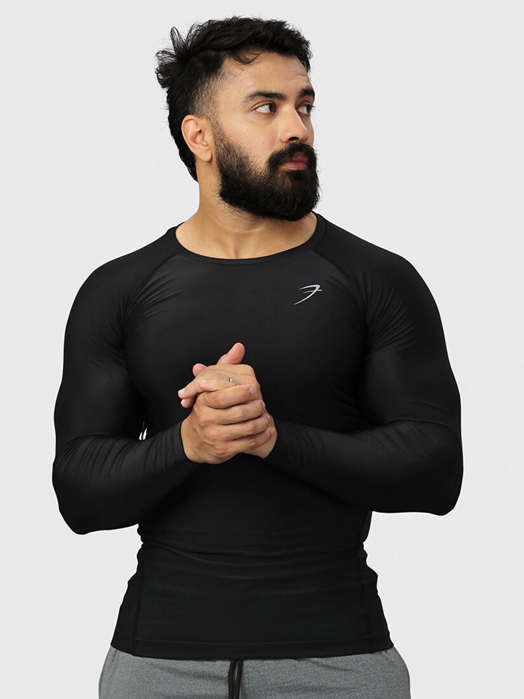 

FUAARK Round Neck Anti Odour Compression Fit T-shirt, Black