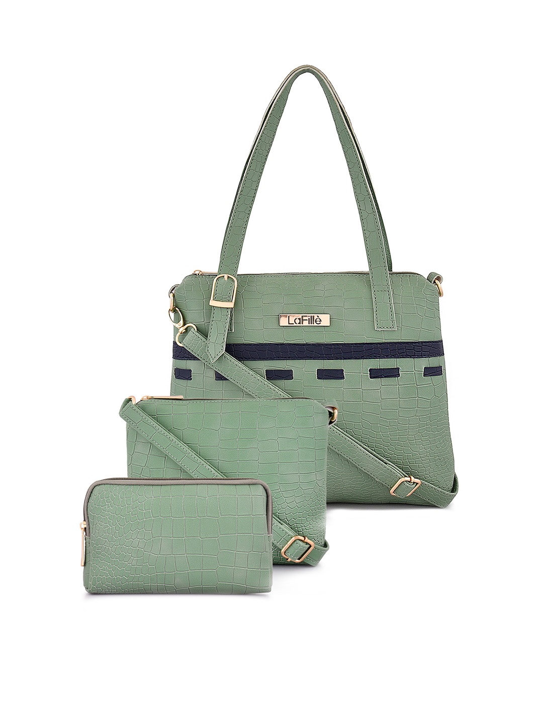 

LaFille Set Of 3 Structured Shoulder Bags, Green