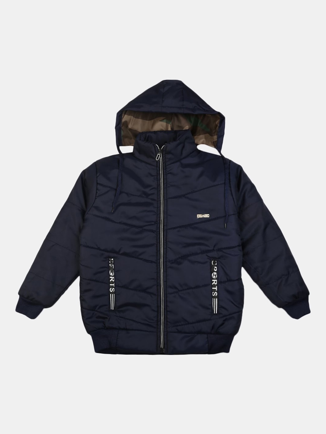 

V-Mart Boys Hooded Padded Jacket, Navy blue