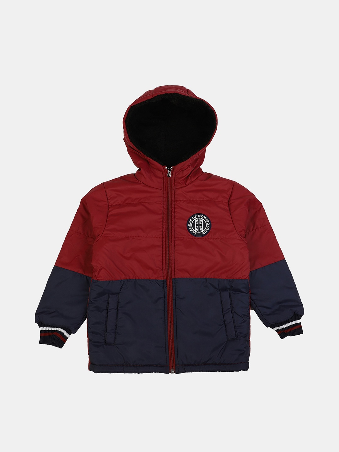 

V-Mart Boys Colourblocked Hooded Puffer Jacket, Blue