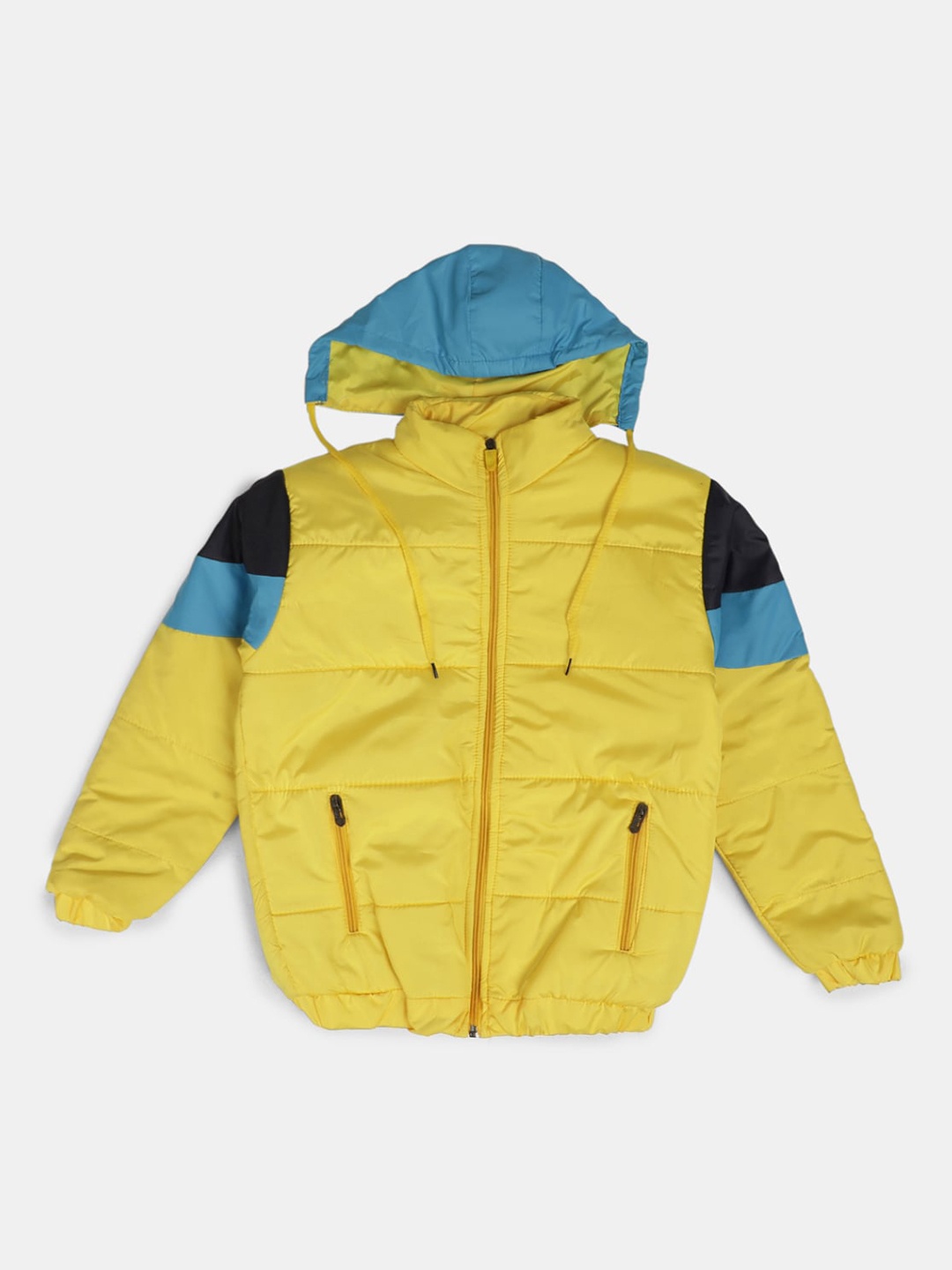 

V-Mart Boys Colourblocked Hooded Puffer Jacket, Yellow